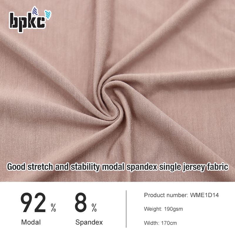 Good stretch and stability modal spandex single jersey fabric